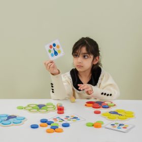 VIGA-Wooden-Match-Colors-Game-Peacock-Tail-Montessori-Cards-1