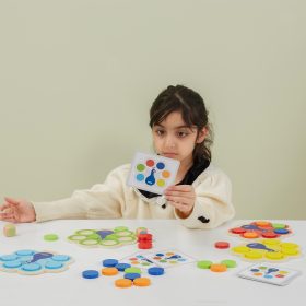 VIGA-Wooden-Match-Colors-Game-Peacock-Tail-Montessori-Cards-2