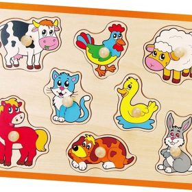 VIGA Wooden Puzzle Farm Animals Jigsaw Puzzle
