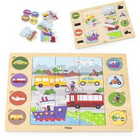 VIGA-Wooden-Puzzle-Guess-the-Shadow-Means-of-Transport-17-piece-puzzle VIGA Wooden Puzzle Guess the Shadow - Means of Transport 17-piece puzzle