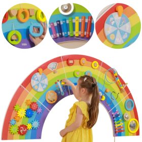 VIGA-Wooden-Sensory-Manipulation-Board-EDU-Rainbow-FSC-Certificate VIGA Wooden Sensory-Manipulation Board EDU Rainbow FSC Certificate