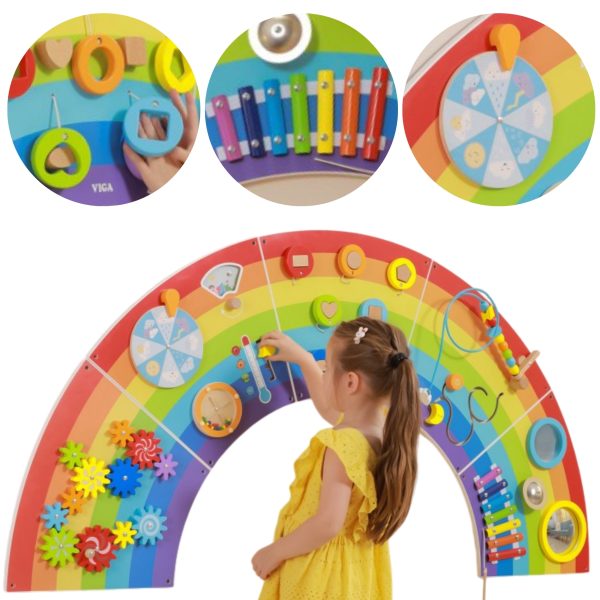VIGA-Wooden-Sensory-Manipulation-Board-EDU-Rainbow-FSC-Certificate VIGA Wooden Sensory-Manipulation Board EDU Rainbow FSC Certificate