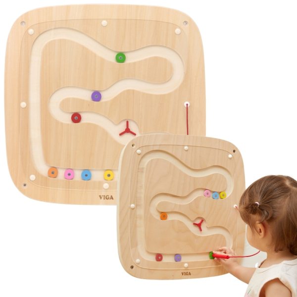 VIGA Wooden Sensory Manipulation Board Gravitational Flow