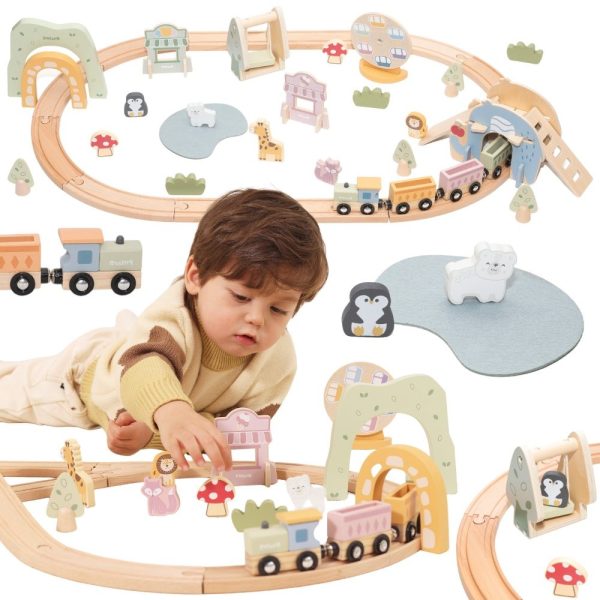 VIGA-Wooden-Train-for-Children-Track-62-pieces VIGA Wooden Train for Children Track 62 pieces