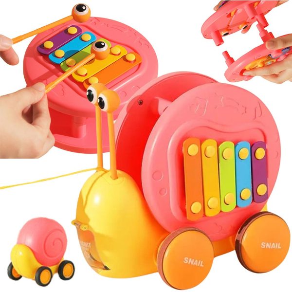 WOOPIE-4-in-1-Pull-Along-Snail-Cymbals-Sensory-Gears-Launcher-Small-Car WOOPIE 4-in-1 Pull-Along Snail