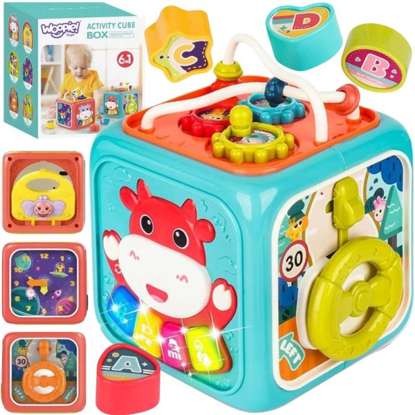 WOOPIE BABY Interactive Sensory Cube Educational Montessori Sorter 6-in-1