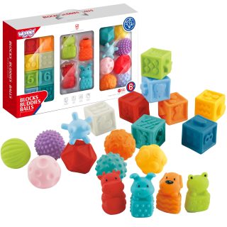 WOOPIE BABY Sensory Puzzles Squeeze Puzzle Sound Learning to Count 20 pcs.