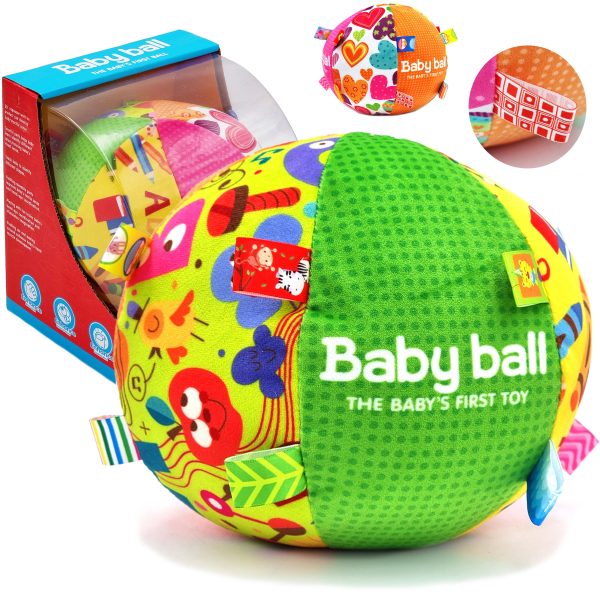 WOOPIE BABY Soft Sensory Ball Lady Label with Sew-in for Toddlers + Sound