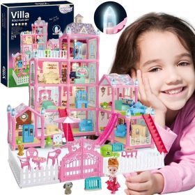 WOOPIE-Dollhouse-Villa-with-Accessories-and-Illuminated-Doll-275pcs WOOPIE Dollhouse Villa with Accessories and Illuminated Doll 275pcs.
