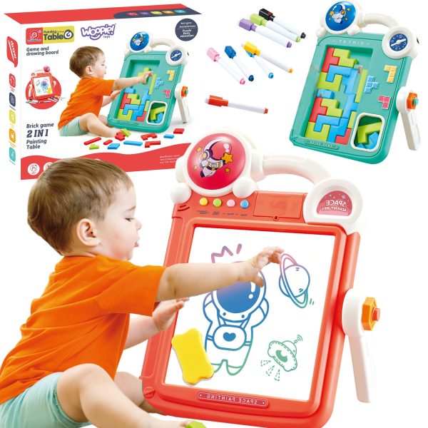 WOOPIE Double-Sided Drawing Board Tetris Game 2 in 1 Orange
