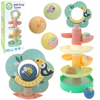 WOOPIE GREEN Wooden Ball Track Sensory Educational 6 pcs.