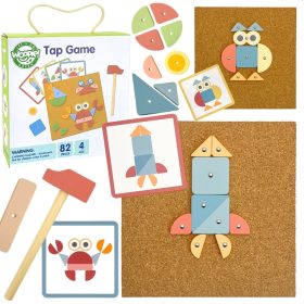 WOOPIE-GREEN-Wooden-Nailing-Hammer-Puzzle-20-patterns-82-pcs WOOPIE GREEN Wooden Nailing Hammer Puzzle 20 patterns 82 pcs.
