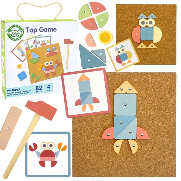 WOOPIE-GREEN-Wooden-Nailing-Hammer-Puzzle-20-patterns-82-pcs WOOPIE GREEN Wooden Nailing Hammer Puzzle 20 patterns 82 pcs.