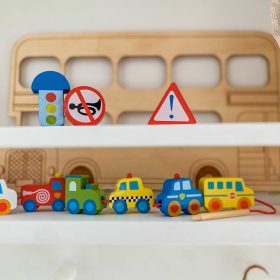 WOOPIE-GREEN-Wooden-Threading-Blocks-Vehicles-Cars-13-pcs-3
