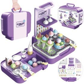 WOOPIE Ice Cream Case 3 in 1 Kitchen Shop Ice Cream Parlor Portable 62 pcs.