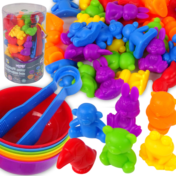 WOOPIE-Montessori-Educational-Game-Color-Sorter-Animals-44-pcs WOOPIE Montessori Educational Game Color Sorter Animals 44 pcs.