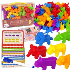 WOOPIE Montessori Educational Set Learning to Count Color Sorter Animals 83 pcs.
