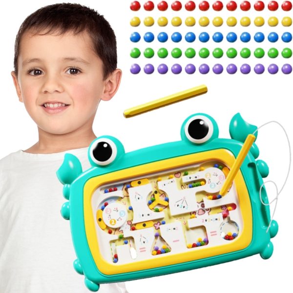 WOOPIE-Montessori-Magnetic-Board-Maze-Crab-Turquoise WOOPIE Montessori Magnetic Board Maze Crab Turquoise