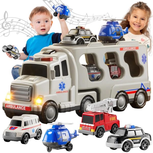 WOOPIE-Road-Tow-Truck-Set-of-5-Cars-Ambulance WOOPIE Road Tow Truck Set of 5 Cars - Ambulance