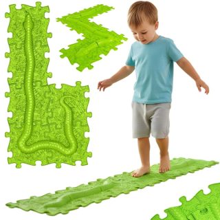WOOPIE Sensory Mat Orthopedic Puzzle Snake Green 6 pcs.