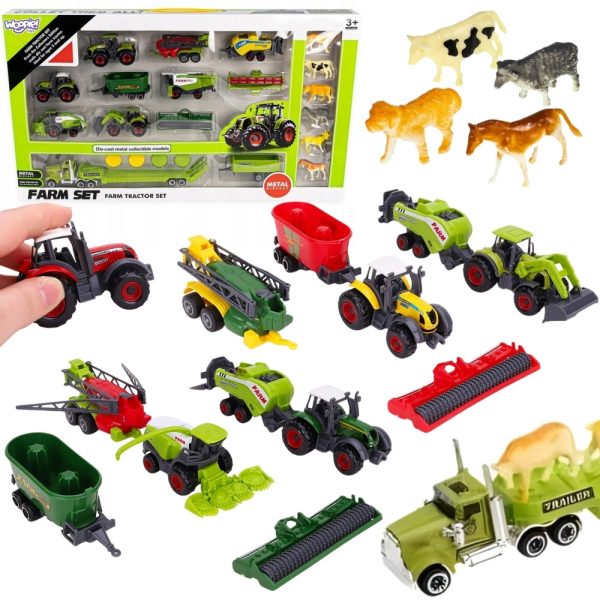 WOOPIE Set of Tractors and Agricultural Machines with Animals