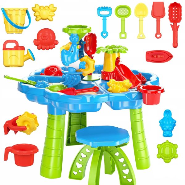 WOOPIE-Water-Table-2-in-1-Sandbox-with-Chair-Aquapark-with-Dolphin WOOPIE Water Table 2 in 1 Sandbox with Chair Aquapark with Dolphin