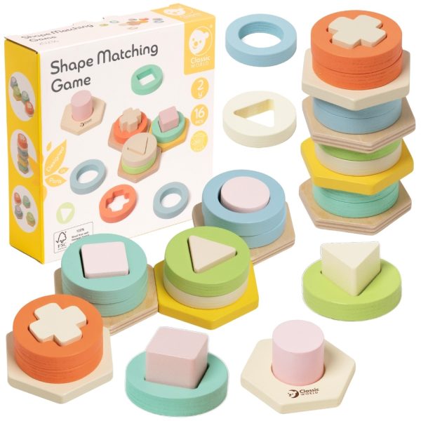 CLASSIC-WORLD-Montessori-Shape-and-Color-Sorter-Puzzle-Tower CLASSIC WORLD Montessori Shape and Color Sorter Puzzle Tower