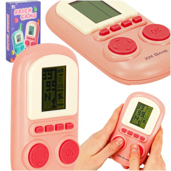 Elektroninis arkadinis žaidimas mini konsolė nešiojamas kišeninis tetris rožinisŽaislai / elektroniniai žaislai Elektroninis arkadinis žaidimas mini konsolė nešiojamas kišeninis tetris rožinis