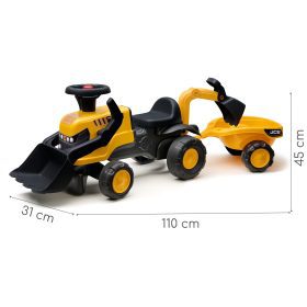 FALK-Ride-on-JCB-Tractor-with-Trailer-Rake-and-Shovel-Silent-Wheels-1-3-Years-3 1-3 Years