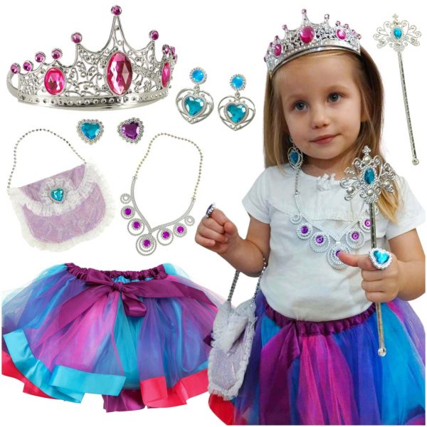 Kostiumų karalienė princesė karūna rankinė 9 vnt.Vaikas/Karnavaliniai kostiumai vaikams Kostiumų karalienė princesė karūna rankinė 9 vnt.