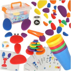 Kūrybiniai akmenukai spalvinga montessori dėlionė