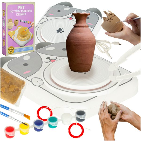 "Potter's wheel" kūrybinio molio rinkinys dažai šuniui pilkos spalvosŽaislai / smėlis ir plastikas "Potter's wheel" kūrybinio molio rinkinys dažai šuniui pilkos spalvos