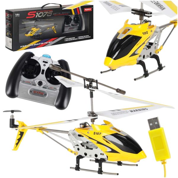 SYMA S107G RC sraigtasparnis geltonos spalvosŽaislai/Nuotoliniu būdu valdomi modeliai/Nuotoliniu būdu valdomi orlaiviai SYMA S107G RC sraigtasparnis geltonos spalvos