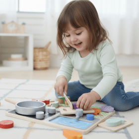 TOOKY-TOY-Wooden-Kitchen-with-Accessories-Little-Chefs-Set-2