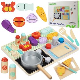 TOOKY-TOY-Wooden-Kitchen-with-Accessories-Little-Chefs-Set TOOKY TOY Wooden Kitchen with Accessories - Little Chef's Set