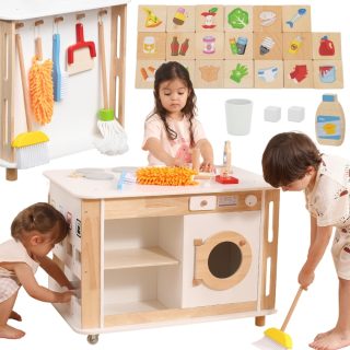 VIGA 3-in-1 Home Center with Accessories – Learning and Fun for Children
