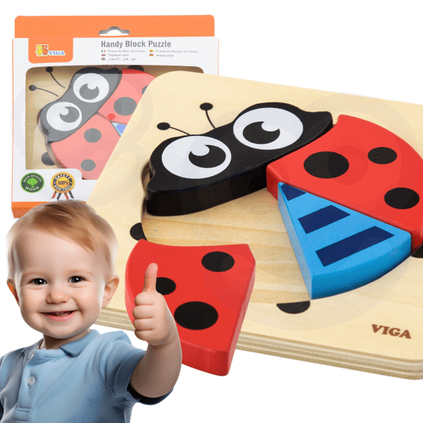 VIGA-Babys-First-Wooden-Puzzle-Ladybug VIGA Baby's First Wooden Puzzle Ladybug