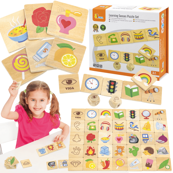 VIGA-Educational-Game-Sorting-Senses-Puzzle-37-pcs-Montessori VIGA Educational Game Sorting Senses Puzzle 37 pcs Montessori