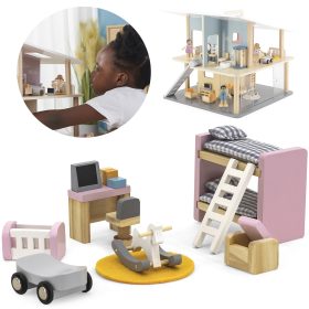 VIGA-PolarB-Dollhouse-Furniture-Set-for-Childrens-Room VIGA PolarB Dollhouse Furniture Set for Children's Room