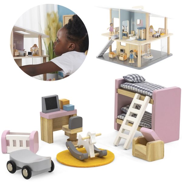 VIGA-PolarB-Dollhouse-Furniture-Set-for-Childrens-Room VIGA PolarB Dollhouse Furniture Set for Children's Room