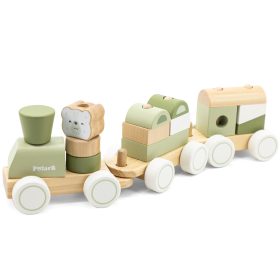 VIGA-PolarB-Green-Train-Train-with-Carriages-Blocks VIGA PolarB Green Train Train with Carriages Blocks