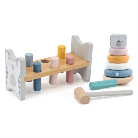 VIGA-PolarB-Set-Wooden-Pyramid-Polar-Bear-Hammer-Punch-Montessori-3