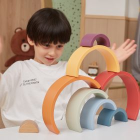 VIGA-PolarB-Wooden-Rainbow-Puzzle-Creative-Montessori-Blocks-1