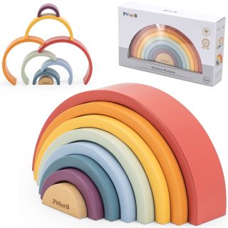 VIGA PolarB Wooden Rainbow Puzzle Creative Montessori Blocks