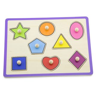 VIGA Wooden Colorful Puzzle with Pins Shapes