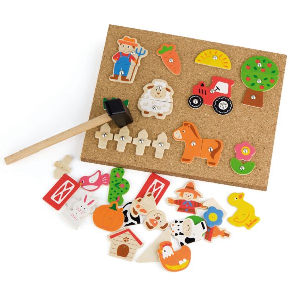 VIGA-Wooden-Farm-Nail-Art-Montessori-Cork-Board VIGA Wooden Farm Nail Art Montessori Cork Board