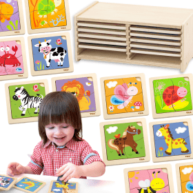 VIGA Wooden Puzzle 12 boards