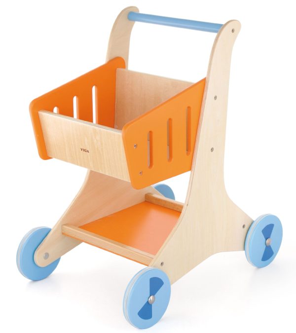 VIGA-Wooden-Shopping-Cart VIGA Wooden Shopping Cart