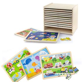 Viga Wooden Puzzle Set 12 puzzles