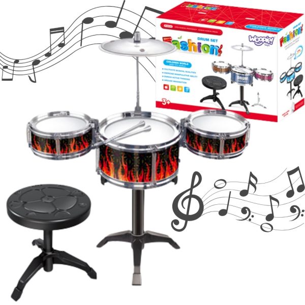 WOOPIE-Educational-Percussion-for-Children-3-Drums-1-Cymbal-Stool WOOPIE Educational Percussion for Children 3 Drums 1 Cymbal + Stool